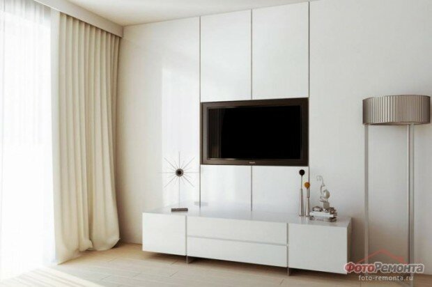 Minimalist Bedroom Design Minimalist Bedroom with White Table and LCD 620x412 Minimalist Bedroom Design